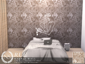 Sims 4 — Rue Marble Wall by networksims — A pale brown marble wall.