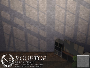 Sims 4 — Rooftop Brick Wall by networksims — A grey brick wall.