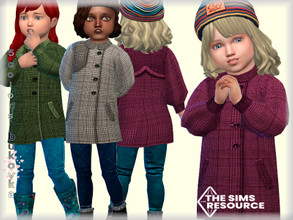 Sims 4 — Coat Tweed by bukovka — Coat for girls toddler. Installed offline, the new mesh is mine, enabled, suitable for