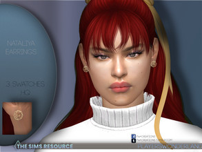 Sims 4 — Nataliya Earrings by PlayersWonderland — A simple pair of wireframe earrings in 3 different metallic colors. It