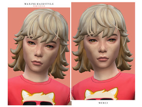 Sims 4 — Maxine Hairstyle -Child- by -Merci- — New Maxis Match Hairstyle for Sims4. -15 EA Colours. -Unisex. -Base Game