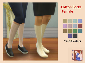 Sims 4 — ws Female Cotton Socks - RC by watersim44 — Female Cotton Socks recolor ~ in 14 swatches ~ Teen to Elder ~