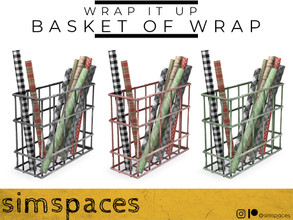 Sims 4 — TSR 2021 Christmas Collection - Wrap It Up - basket of wrap by simspaces — Part of the Wrap It Up collection: