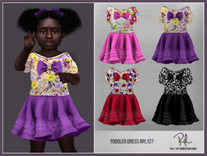 Sims 4 — Toddler Dress RPL127 by RobertaPLobo — :: Toddler Dress RP127 with Bow - TS4 :: 4 swatches :: Custom thumbnail