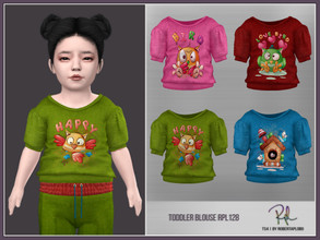 Sims 4 — RPLts4 Toddler Blouse RPL128 by RobertaPLobo — :: Blouse RPL128 for Toddler Girl - TS4 :: 4 swatches :: Custom