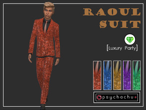 Sims 4 — Raoul Suit by Psychachu — (4 swatches) A bright, bold, fashionable suit, for the men sick of being told they're