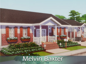 Sims 4 — Melvin Baxter / No CC by nolcanol — Melvin Baxter is a single-story, traditional-style family home. The