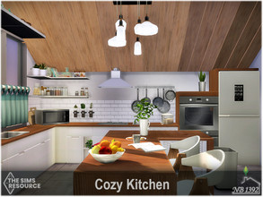 Sims 4 — Cozy Kitchen (CC only TSR) by nobody13922 — Cozy and bright kitchen, practically equipped, with a small pantry.