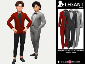 Sims 4 — Elegant (Suit) by Beto_ae0 — Stylish kids suit with many colors, hope you like them - 20 colors - Child - Custom