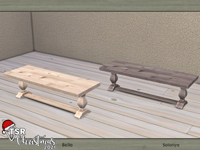 Sims 4 — TSR Christmas 2021. Bella. Bench by soloriya — Wooden bench. Part of Bella set. 2 color variations. Category: