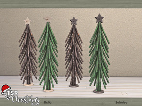 Sims 4 — TSR Christmas 2021. Bella. Christmas Tree by soloriya — Alternative wooden Christmas tree. Part of Bella set. 2
