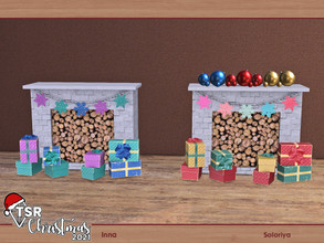 Sims 4 — TSR Christmas 2021. Inna. Decorative Fireplace with Gifts by soloriya — Decorative fireplace with gifts. Part of