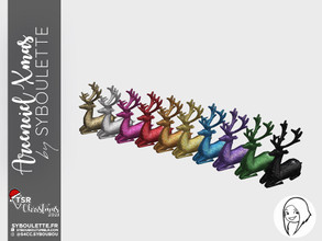 Sims 4 — Arcenciel Xmas - Glitter Reindeer V1 by Syboubou — This is a decoration clutter with a colorful glitter reindeer