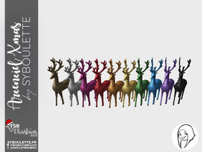 Sims 4 — Arcenciel Xmas - Glitter Reindeer V2 by Syboubou — This is a decoration clutter with a colorful glitter reindeer