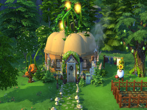 Sims 4 — Cottage (Pumpkin Witch) by susancho932 — A cottage made out of a pumpkin that is grown in the deep forest. A