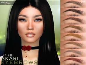Sims 4 — Akari Eyebrows N118 by MagicHand — Natural eyebrows in 13 colors - HQ compatible. Preview - CAS thumbnail
