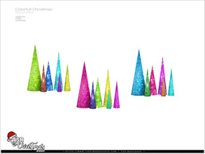 Sims 4 — TSR Christmas 2021 - Colorfull Christmas - deco firtrees v03 by Severinka_ — Deco firtrees v03 From the set
