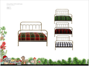 Sims 4 — TSR Christmas 2021 - Country Christmas - bed double by Severinka_ — Bed double From the set 'Country Christmas