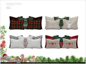 Sims 4 — TSR Christmas 2021 - Country Christmas - bed pillows by Severinka_ — Bed pillows From the set 'Country Christmas