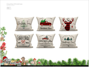 Sims 4 — TSR Christmas 2021 - Country Christmas - sofa pillow beige by Severinka_ — Sofa pillow beige From the set
