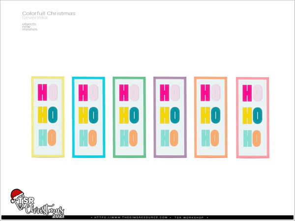 Sims 4 — TSR Christmas 2021 - Colorfull Christmas - HoHoHo poster by Severinka_ — HoHoHo table poster From the set