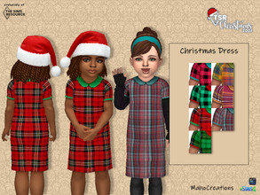 Sims 4 — TSR Christmas 2021 - Dress Toddler by MahoCreations — Cute christmas dress for your toddlers. basegame new mesh