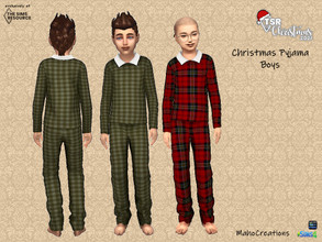 Sims 4 — TSR Christmas 2021 - Pyjama Boys by MahoCreations — Christmas pyjama for your boys. basegame new mesh female 9