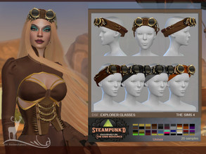 Sims 4 — Steampunked _Female Explore Glasses by DanSimsFantasy — Steampunk glasses with bandana located on the head. You