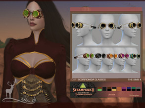 Sims 4 — STEAMPUNKED SCORPIONIDA GLASSES by DanSimsFantasy — Classic steampunk style lenses, fitted with metal bars on