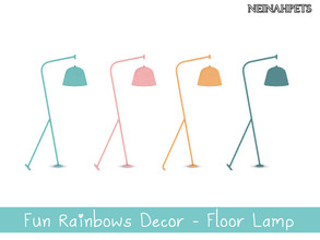 Sims 4 — Fun Rainbows Decor - Floor Lamp {Mesh Required} by neinahpets — A pastel set of floor lamps. 4 Colors