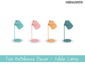 Sims 4 — Fun Rainbows Decor - Table Lamp {Mesh Required} by neinahpets — A set of pastel table lamps. 4 Colors