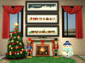 Sims 4 — Christmas Houses by spitzmagic — A set of 3 non-glare prints of Christmas Houses. 