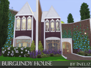 Sims 4 — Burgundy House by Ineliz — Small suburban house that offers comfort and warmth to its owners. This single