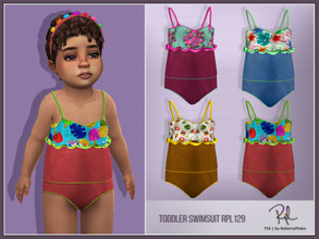 Sims 4 — Toddler Swimsuit RPL129 by RobertaPLobo — :: Swimsuit RPL129 for Toddler Girl - TS4 :: 4 swatches :: Custom