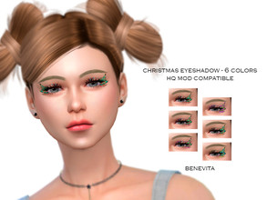 Sims 4 — Christmas Eyeshadow [HQ] by Benevita — Christmas Eyeshadow HQ Mod Compatible 6 Colors I hope you like!