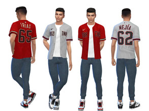 Sims 4 — MLB Arizona Diamondbacks Gray And Red Jersey by AeroJay — - Clothing For Adult - 2 Swatches - City Living