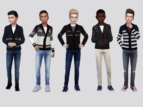Sims 4 — Nick Winter Sweater Boys by McLayneSims — TSR EXCLUSIVE Standalone item 10 Swatches MESH by Me NO RECOLORING