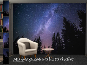 Sims 4 — Magic Mural Starlight by matomibotaki — MB-MagicMural_Starlight, romantic mural with atmospheric forest and