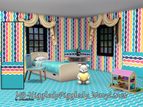 Sims 4 — Higgledy Piggledy Wavy Lines by matomibotaki — MB-HiggledyPiggledy_WavyLines set with two matching wallpapers in