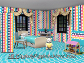 Sims 4 — Higgledy Piggledy Wavy Lines 2 by matomibotaki — MB-HiggledyPiggledy_WavyLines2 set with two matching wallpapers