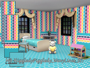 Sims 4 — Higgledy Piggledy Wavy Lines SET by matomibotaki — MB-HiggledyPiggledy_WavyLines_SET set with two matching