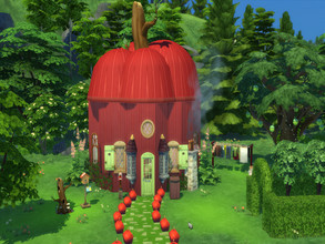 Sims 4 — Cottage (The Apple) by susancho932 — A cottage made out of a enchanted apple? It is the most largest apple that