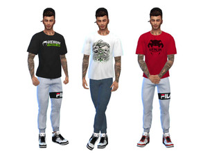 Sims 4 — Venum T-shirt For Men by AeroJay — - Clothing For Adult - 3 Swatches - Moschino Required - Thank You