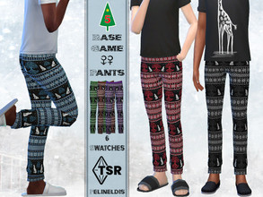 Sims 4 — Howling Wolf Homewear Pants by Pelineldis — Some cool homewear pants for boys and girls with howling wolf print.