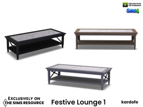 Sims 4 — Festive Lounge_Coffee Table by kardofe — Coffee table, wooden with marble top, in three different versions