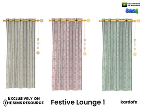 Sims 4 — Festive Lounge_Curtain right by kardofe — Curtain on the right side, semi-transparent, with Christmas