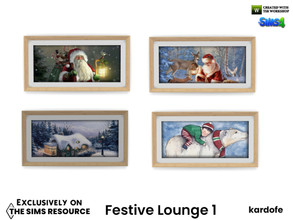 Sims 4 — Festive Lounge_Pictures by kardofe — Picture with christmas pictures in four different versions