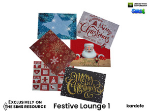 Sims 4 — Festive Lounge_Rug by kardofe — Carpet with Christmas motifs, in six colour options