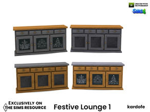 Sims 4 — Festive Lounge_Sideboard by kardofe — Sideboard with drawers and doors, in four different versions, two of them