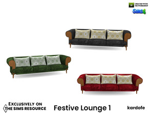 Sims 4 — Festive Lounge_Sofa by kardofe — Velvet sofa with large cushions, in three different options